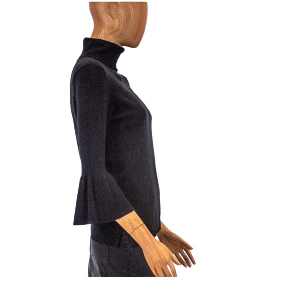 EUC 525 America Bell Sleeve Tulip 3/4 Sleeve Turtleneck Sweater - Picture 4 of 11